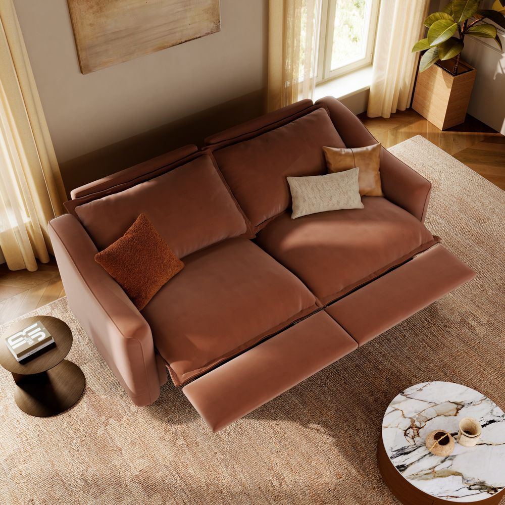 Fabric Brown Pet-Friendly Fabric Modular Sofas