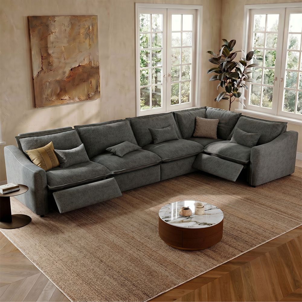 with Storage Gray Velvet Modular Sofas