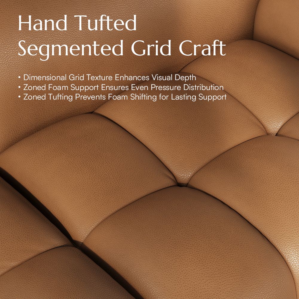 Extra Deep Seat Caramel Genuine Leather Modular Sofas