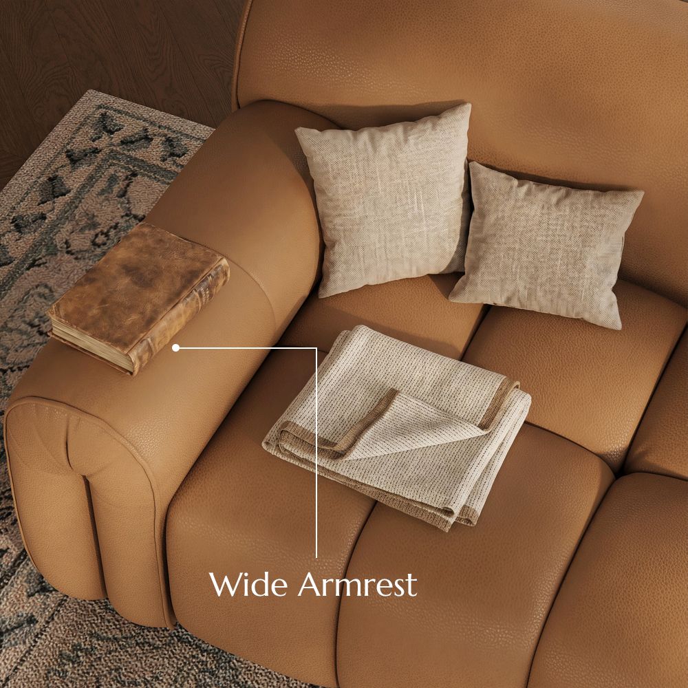 Partial Assembly Required Caramel Genuine Leather Modular Sofas