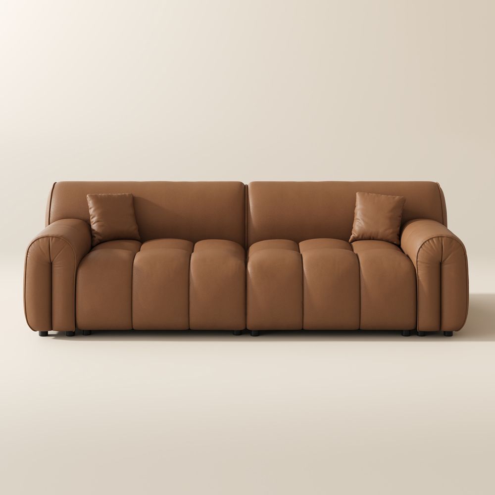 Office Caramel Genuine Leather Modular Sofas