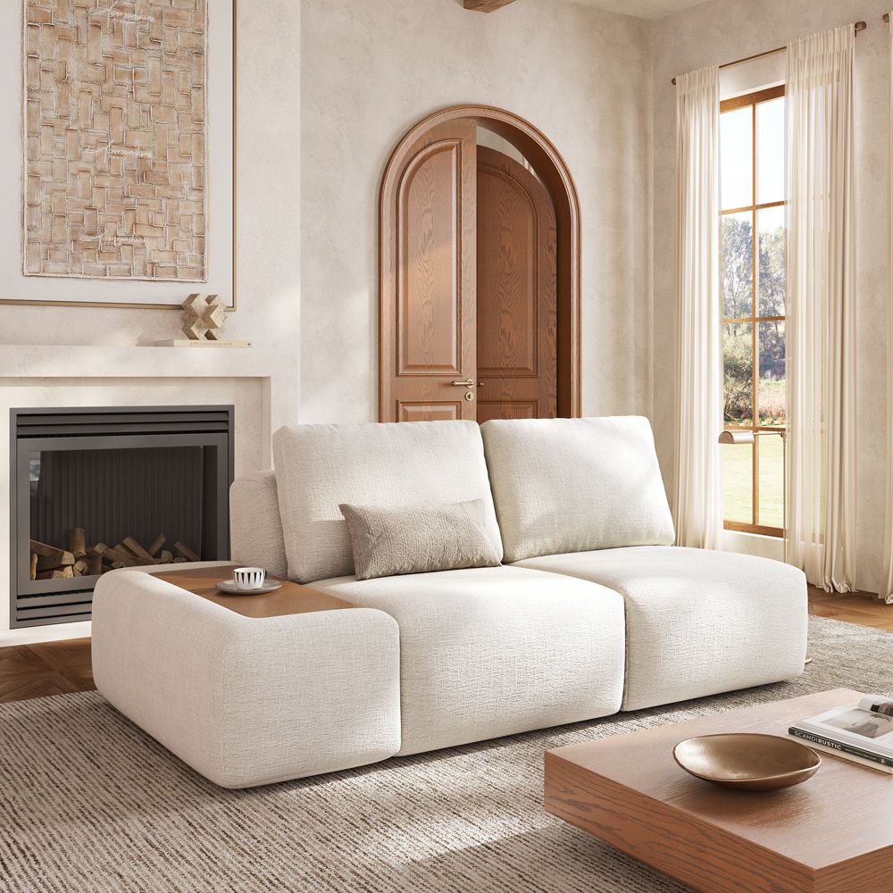 Chenille Beige Modular Sofas