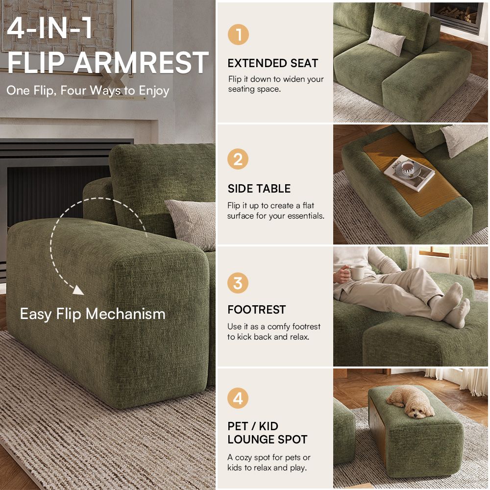 Loveseats Green Modular Sofas