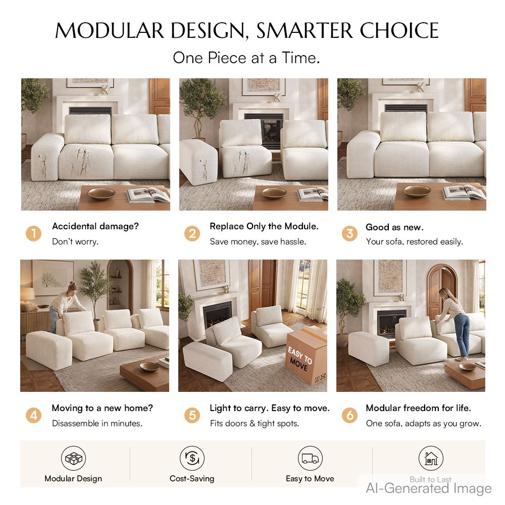 Sofas & Loveseats Beige Modular Sofas