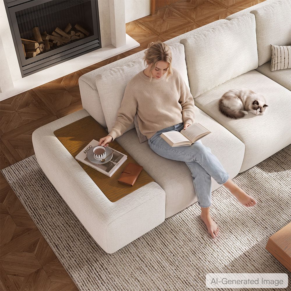 Scratch-Resistant Beige Modular Sofas