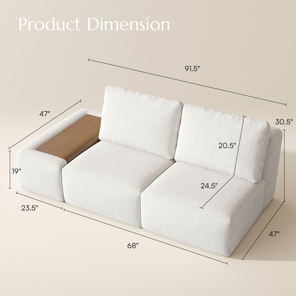 Seats 2 Beige Modular Sofas