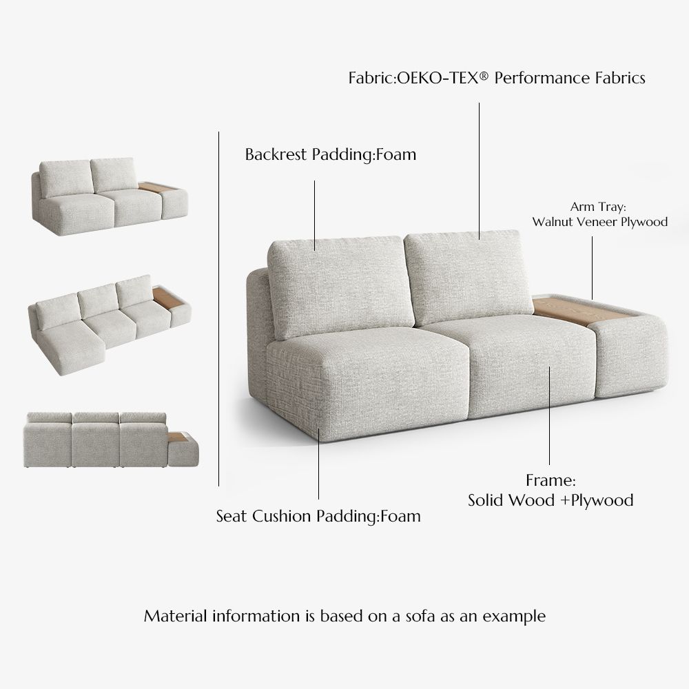Low Fluoride Light Gray Modular Sofas