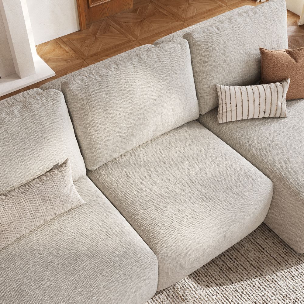 Partial Assembly Required Light Gray Modular Sofas