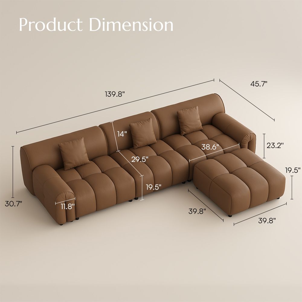 Genuine Leather Caramel Genuine Leather Sofa Set