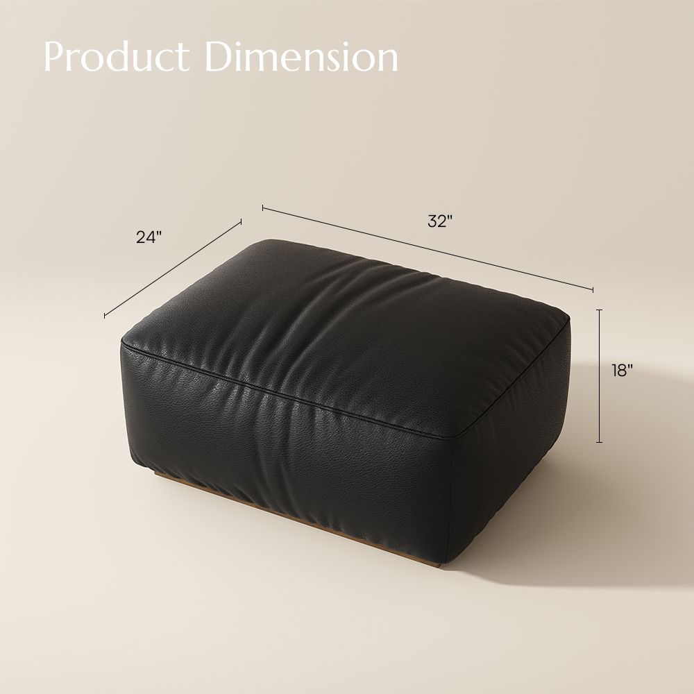 Down Black Genuine Leather Modular Sofas