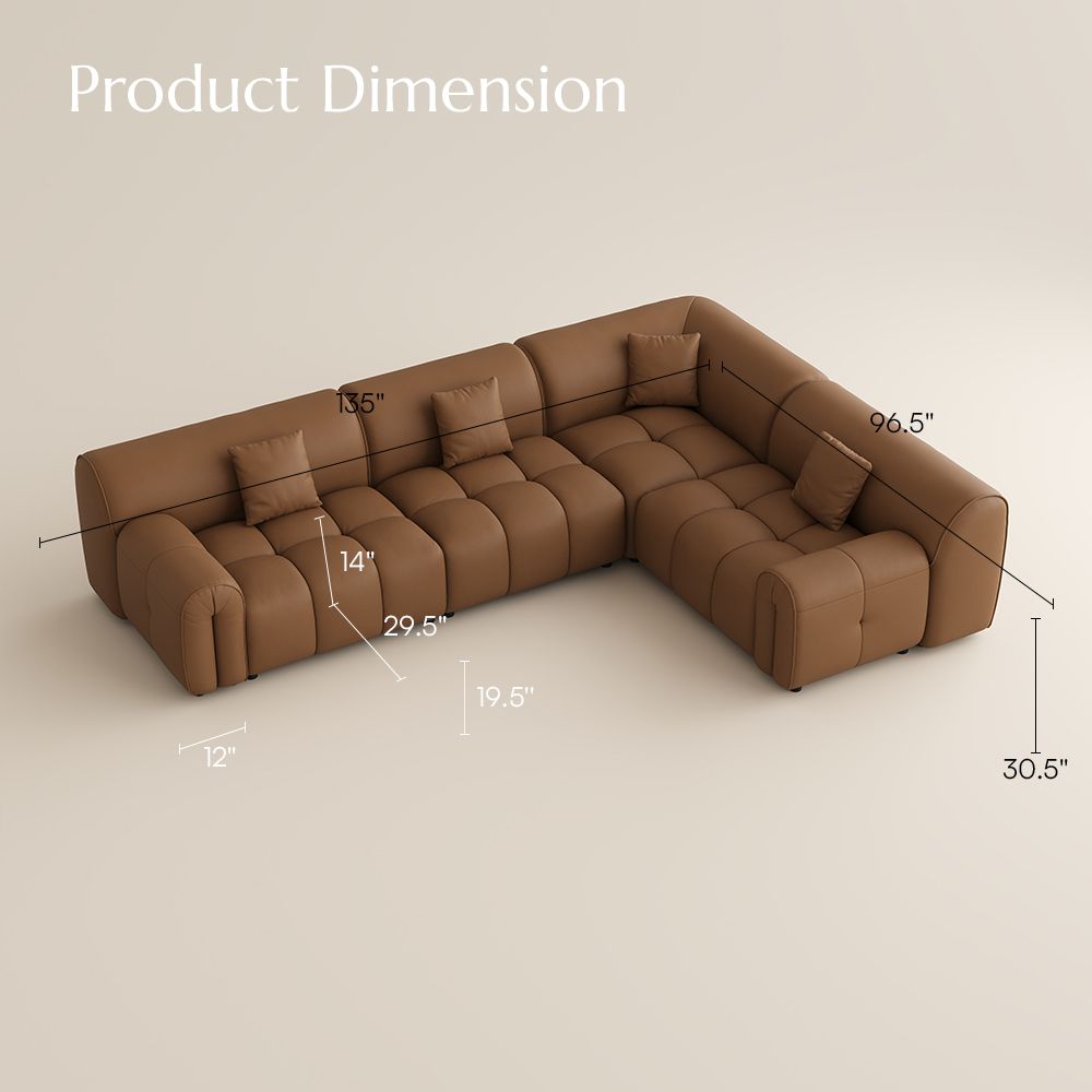 Silva Caramel Genuine Leather Modular Sofas