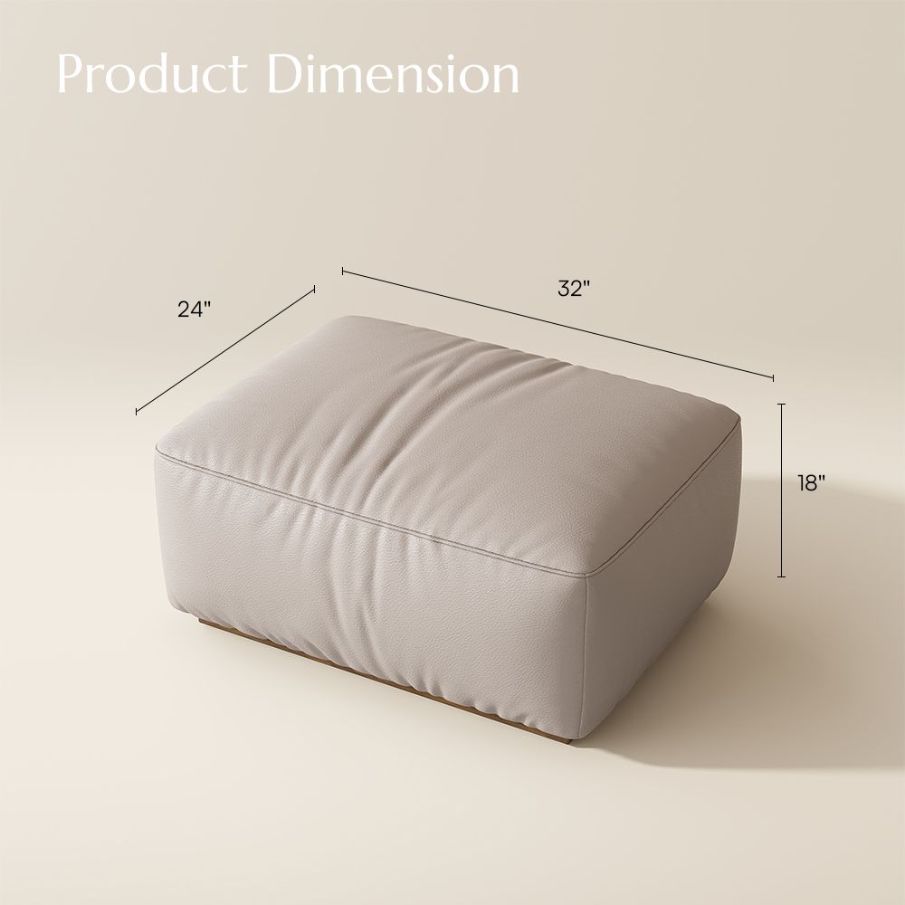 Foam Beige Genuine Leather Modular Sofas