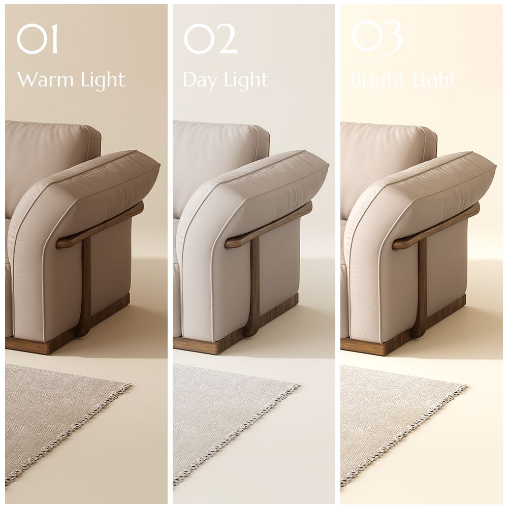 Cronus Beige Genuine Leather Modular Sofas