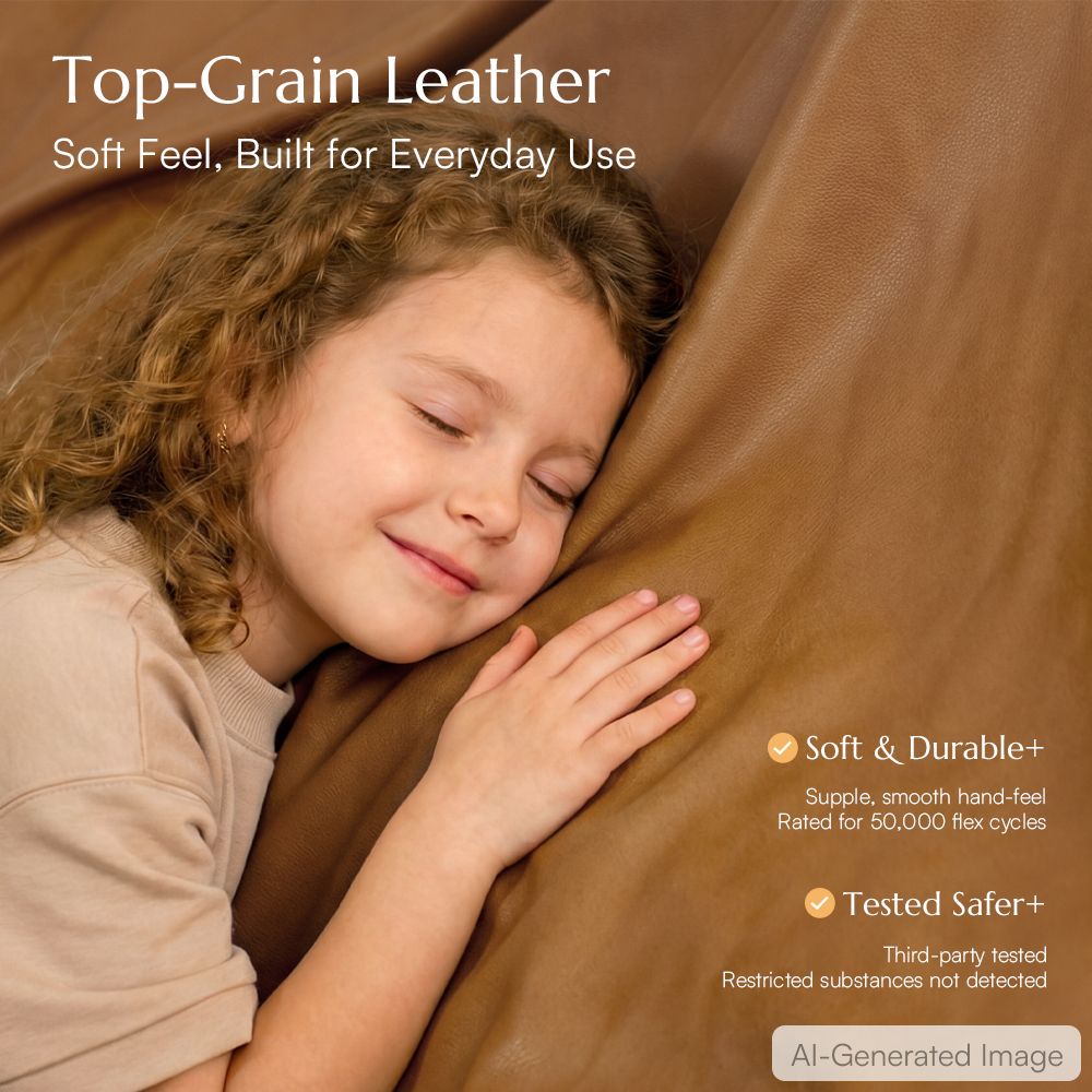 Bedroom Brown Top Grain Leather Modular Sofas