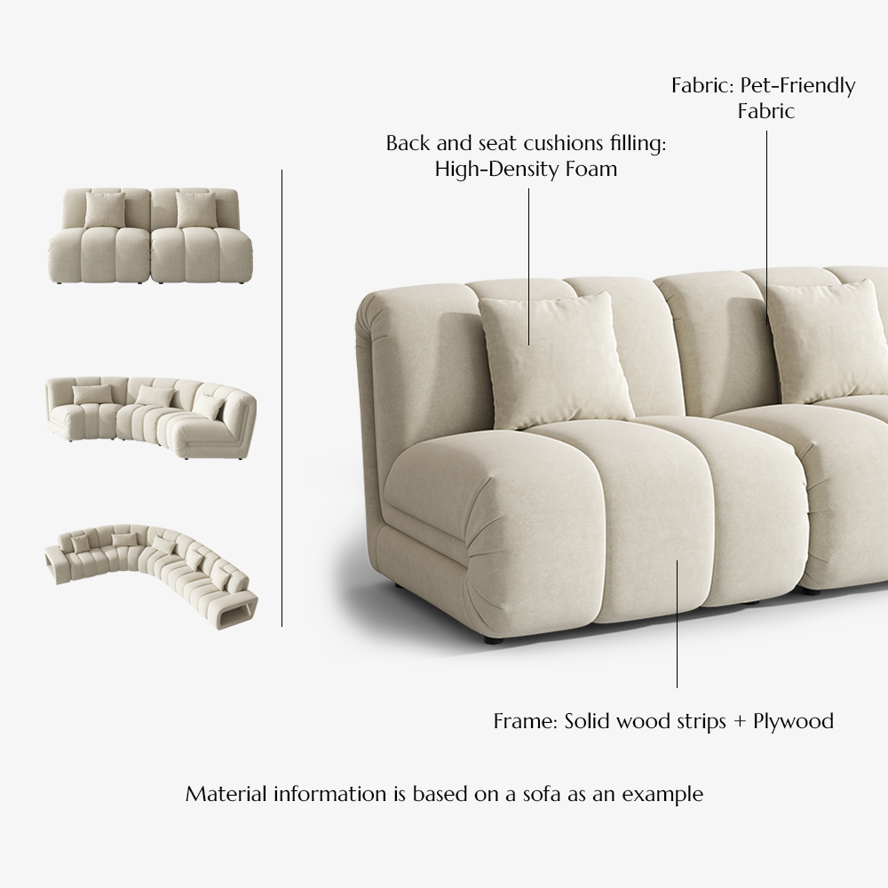 Curved Sofas Beige Modular Sofas