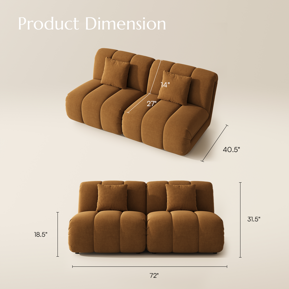 Fabric Brown Modular Sofas