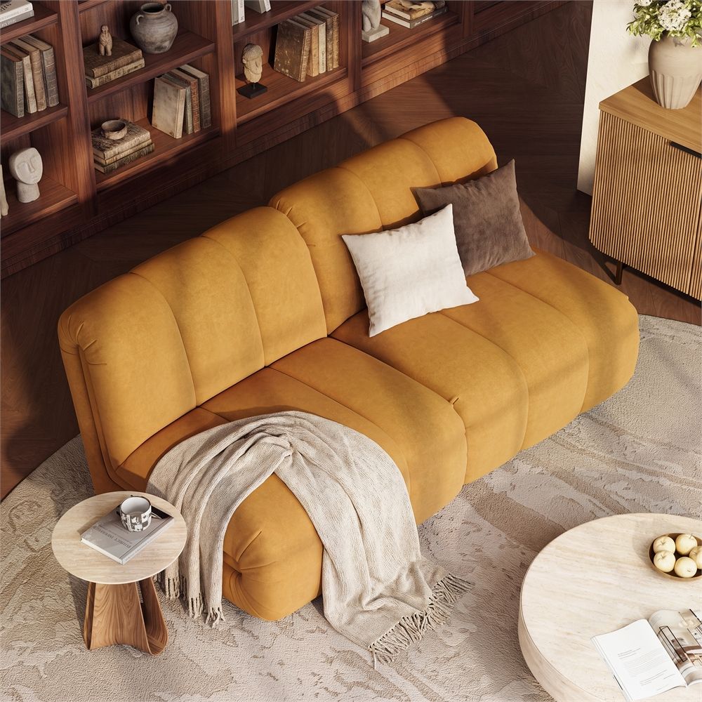 Spill-Resistant Brown Modular Sofas