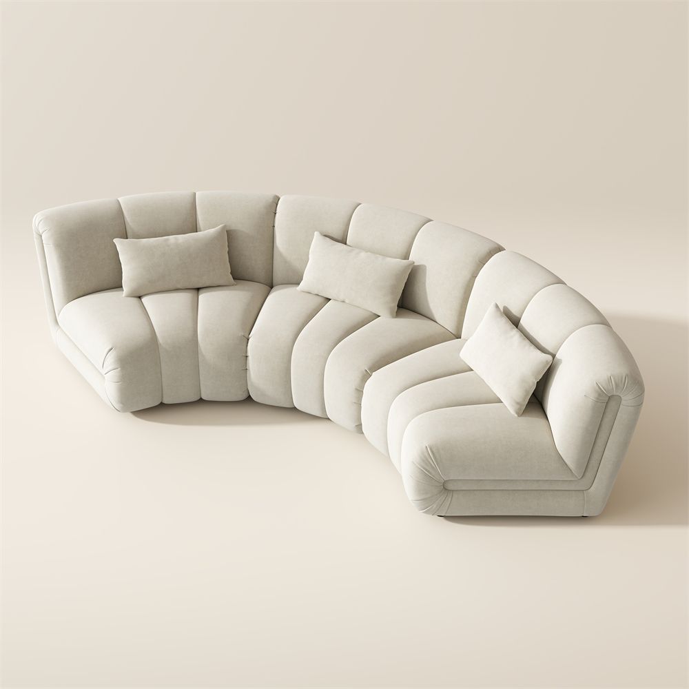 Sectionals Beige Pet-Friendly Fabric Modular Sofas