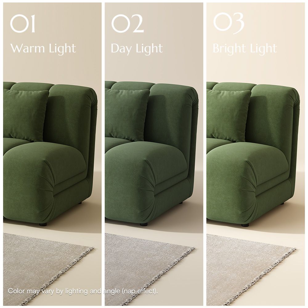 Stain-Resistant Green Pet-Friendly Fabric Modular Sofas