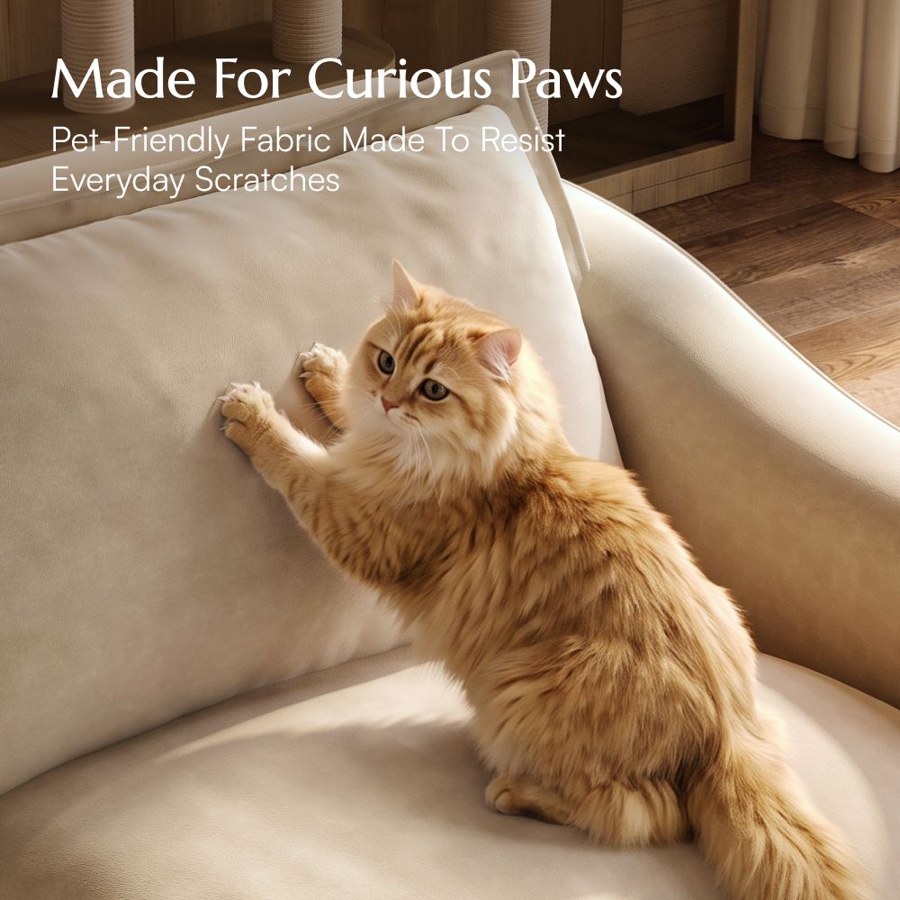 Soft Beige Pet-Friendly Fabric Modular Sofas
