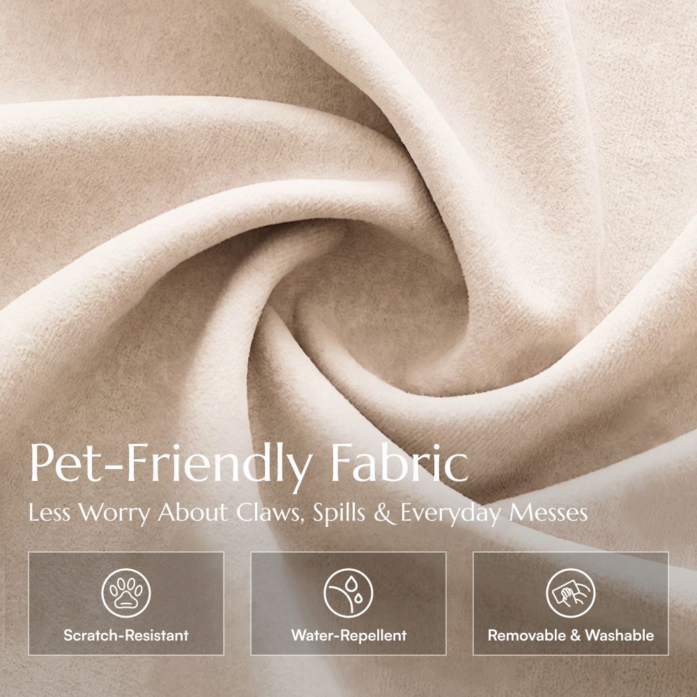Home Theater Beige Pet-Friendly Fabric Modular Sofas