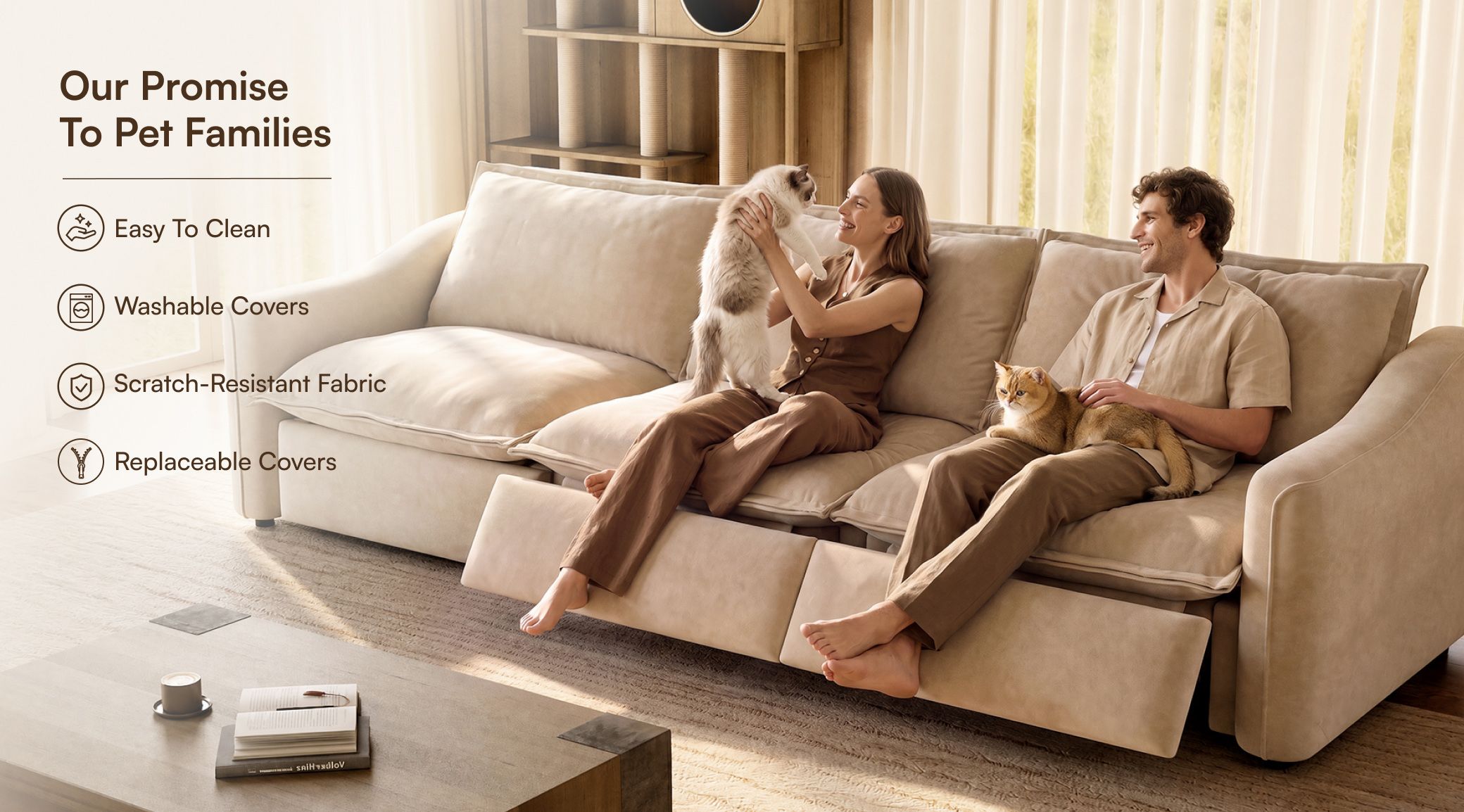 Pet-Friendly, Scratch-Resistant Sofa
