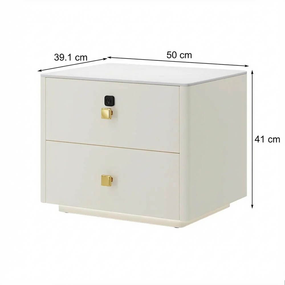 with Storage Beige MDF Nightstands