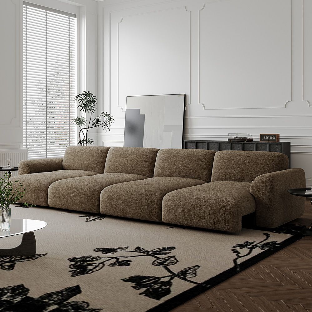 Dark Khaki Chenille Fabric Power Reclining Sofas