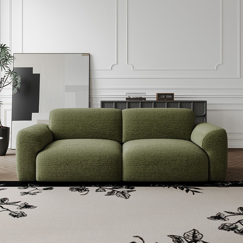 Green Chenille Fabric Power Reclining Sofas