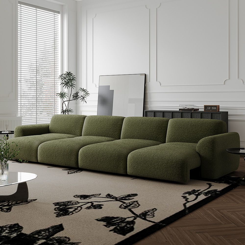 Aurora Green Chenille Fabric Power Reclining Sofas