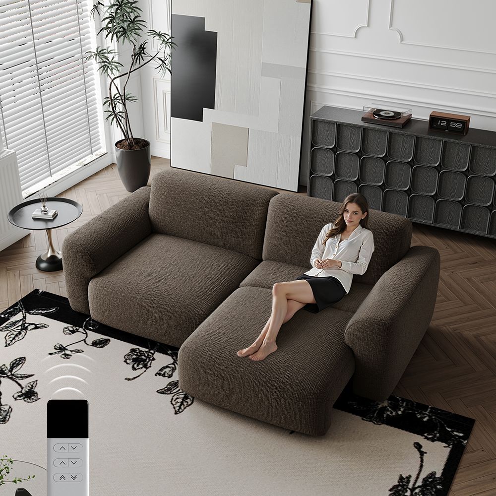 Comfortable Dark Gray Chenille Fabric Power Reclining Sofas