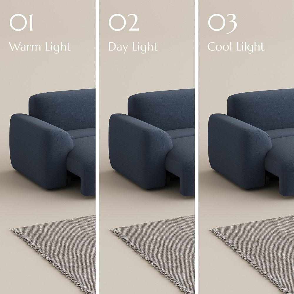 Animal friendly Navy Blue Chenille Fabric Power Reclining Sofas