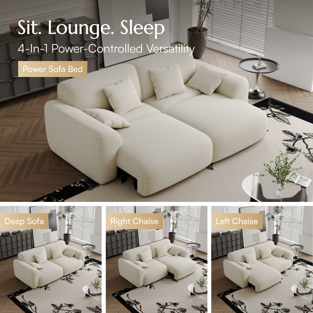 Curved Dark Khaki Chenille Fabric Power Reclining Sofas