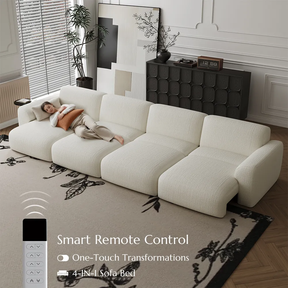 Comfortable Dark Khaki Chenille Fabric Power Reclining Sofas