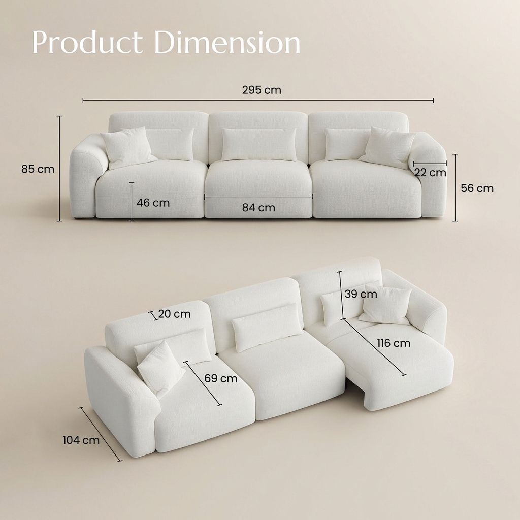 French Country White Chenille Fabric Power Reclining Sofas