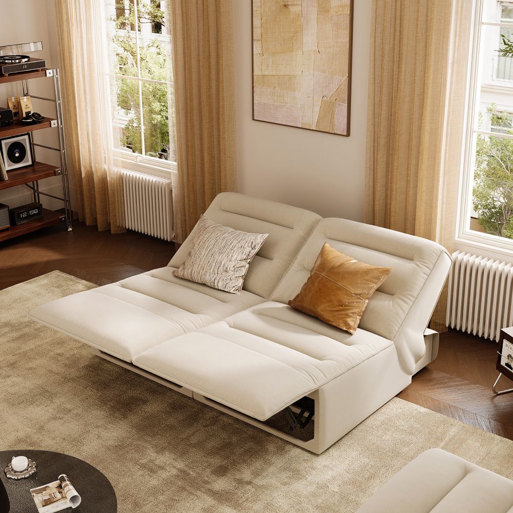 Comfortable Khaki Pet-Friendly Fabric Power Reclining Sofas