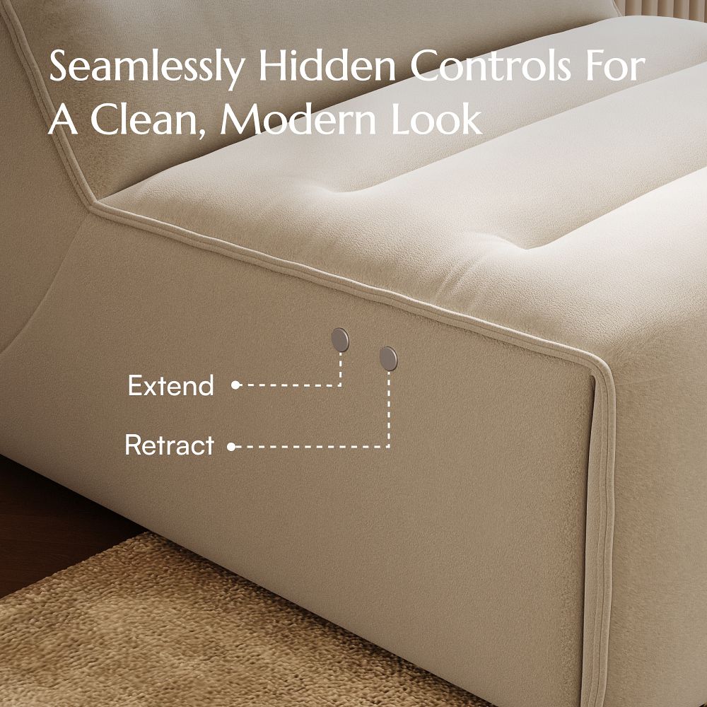 Adjustable Khaki Pet-Friendly Fabric Power Reclining Sofas