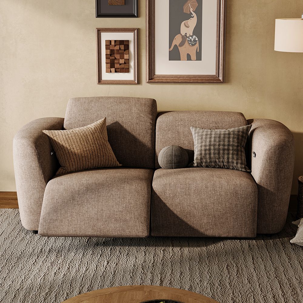 Deep Seat Mocha Velvet Power Reclining Sofas
