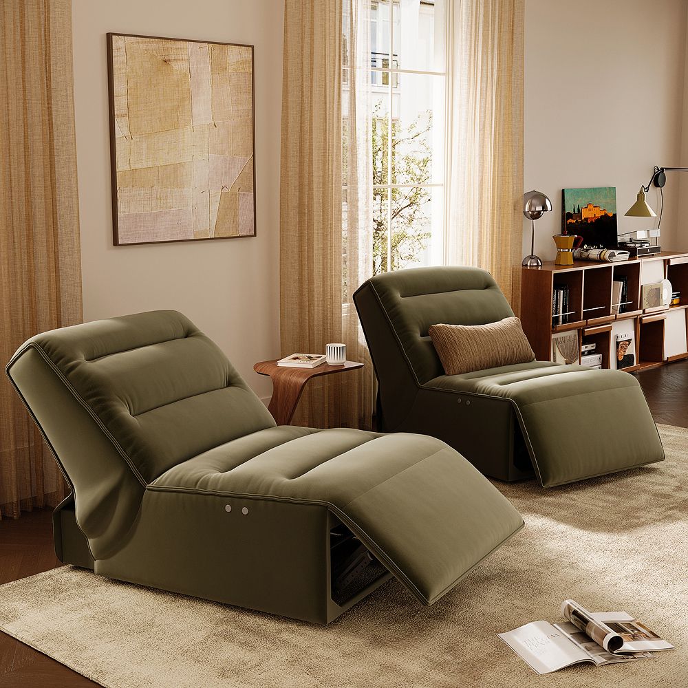 Modular Green Pet-Friendly Fabric Power Reclining Sofas