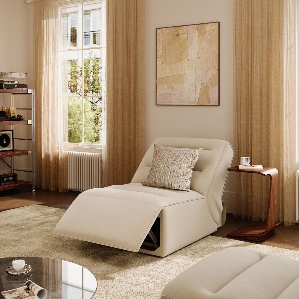 Removable Khaki Pet-Friendly Fabric Power Reclining Sofas