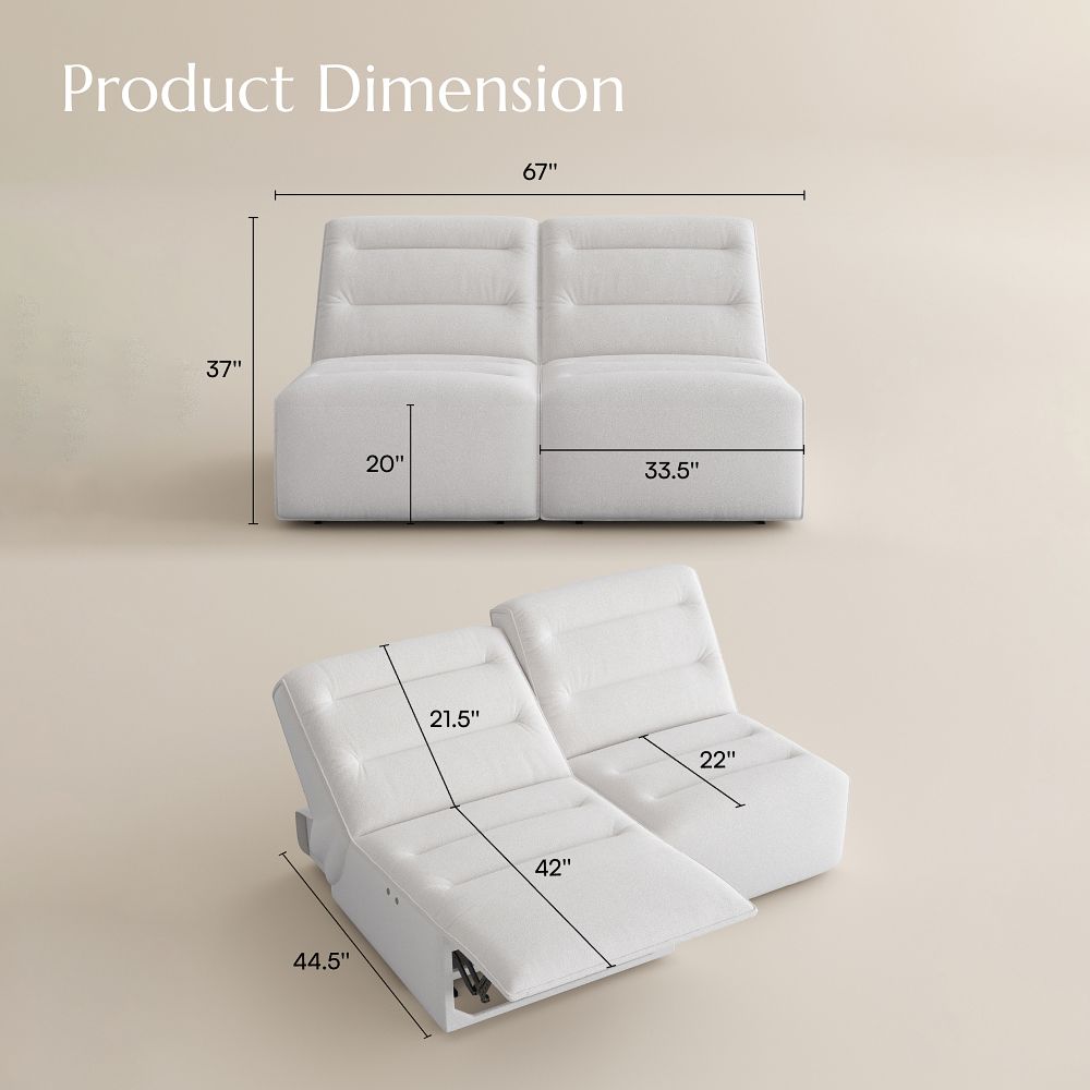 Power Reclining sofas White Pet-Friendly Fabric Power Reclining Sofas