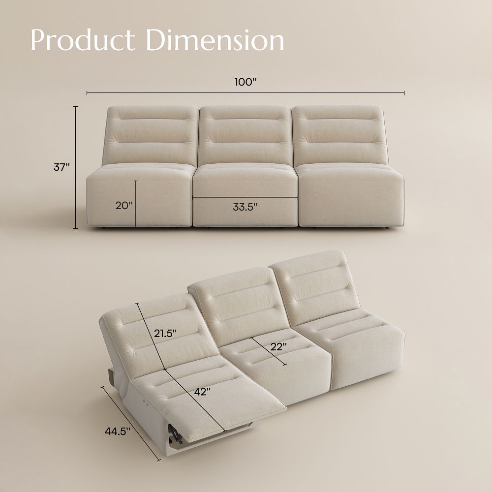 Power Recliners Khaki Pet-Friendly Fabric Power Reclining Sofas