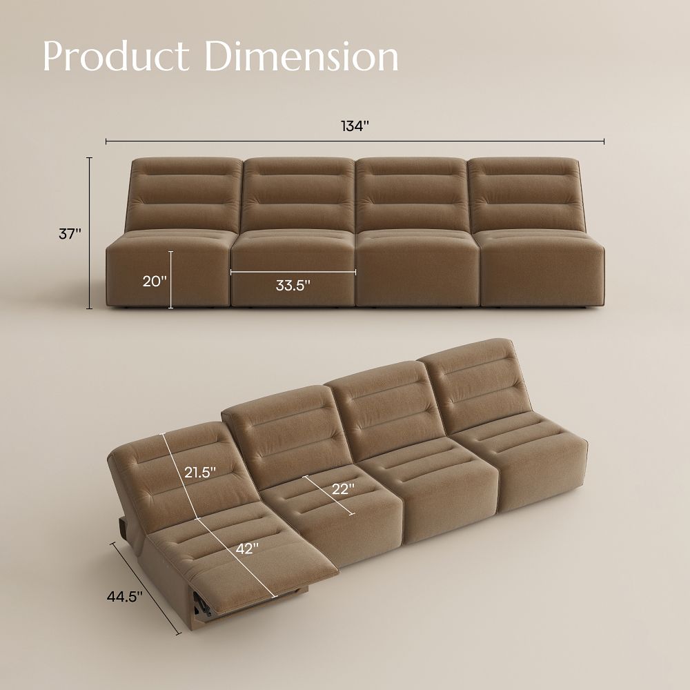 Recliner Brown Pet-Friendly Fabric Power Reclining Sofas
