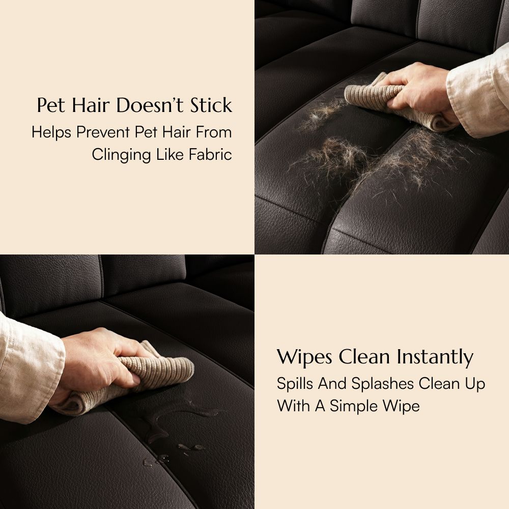 Bedroom Black Full-Grain Leather Power Reclining Sofas