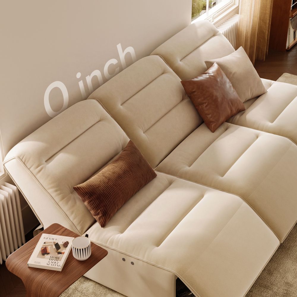 Office Khaki Pet-Friendly Fabric Power Reclining Sofas