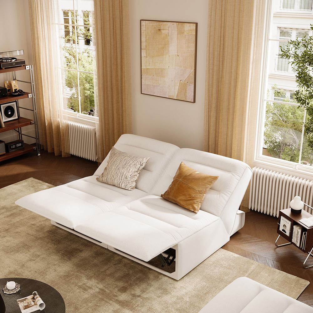 Bedroom White Pet-Friendly Fabric Power Reclining Sofas