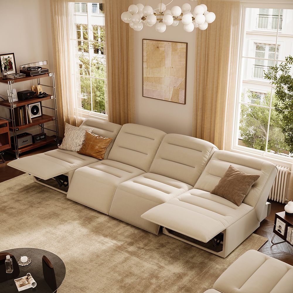 Pet-friendly Khaki Pet-Friendly Fabric Power Reclining Sofas