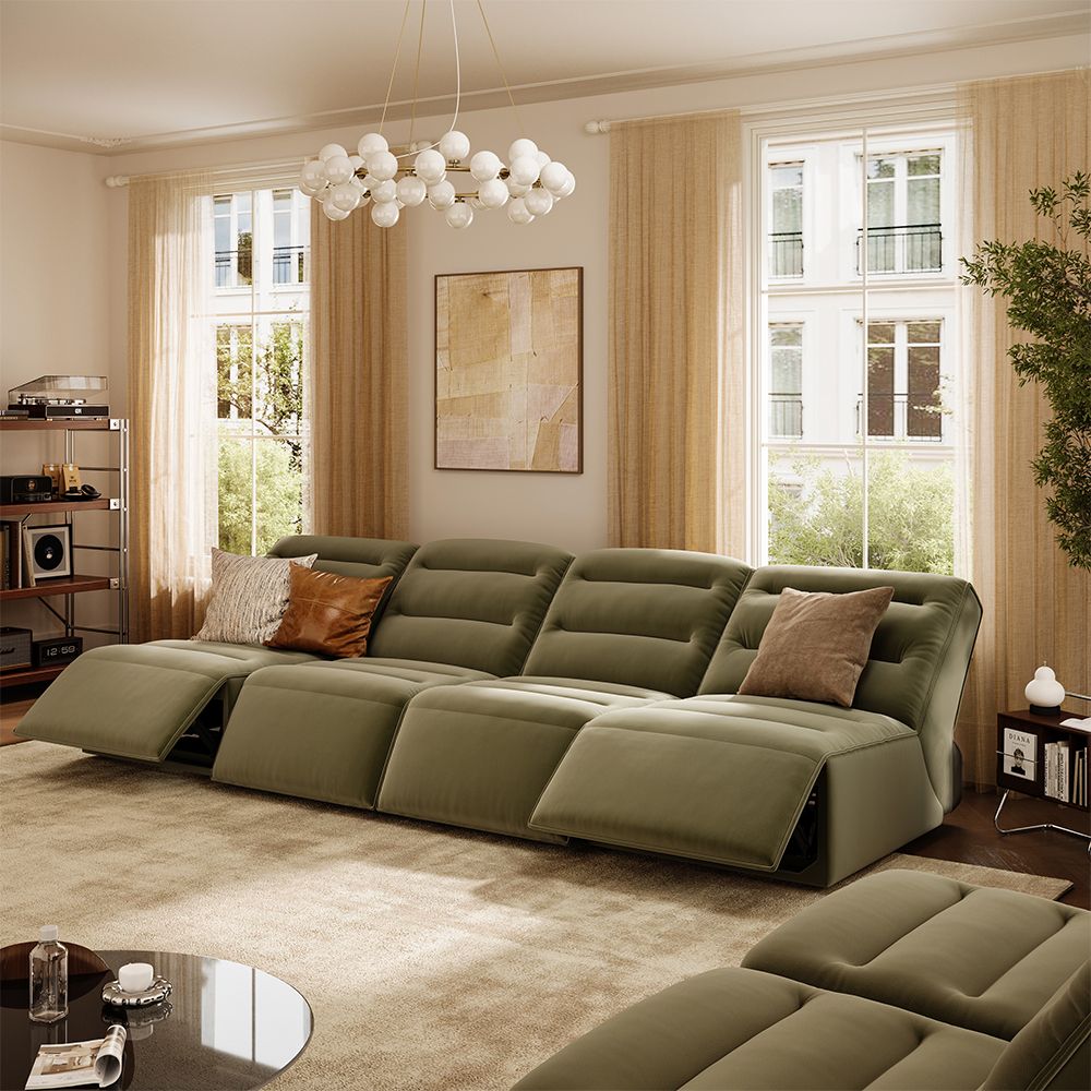 Bedroom Green Pet-Friendly Fabric Power Reclining Sofas