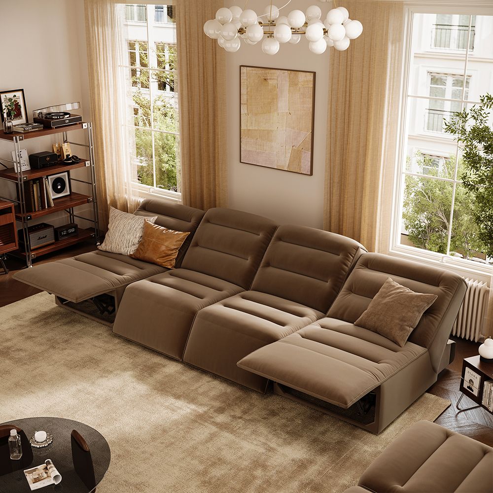 Recliner Brown Pet-Friendly Fabric Power Reclining Sofas