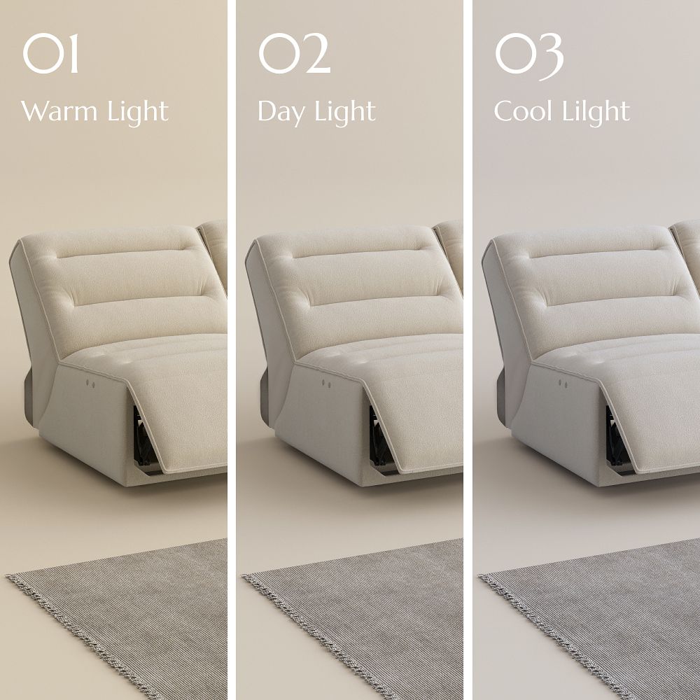 Living Room Khaki Pet-Friendly Fabric Power Reclining Sofas